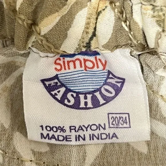 VTG Simply Fashion Full Semi-Sheer Embroidered Skirt Womens 34 Beige Floral Midi - Picture 5 of 15